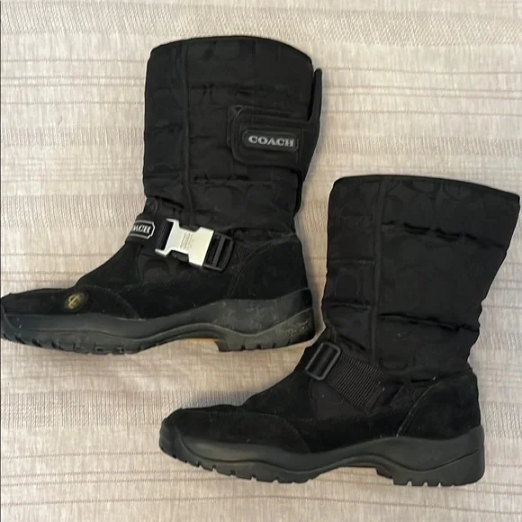 Vintage Coach Black Winter Boots size 8.5 - Picture 4 of 7